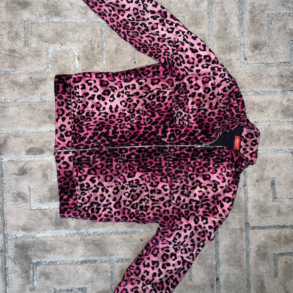 Pink Leopard Print Women Jacket (MBRG)